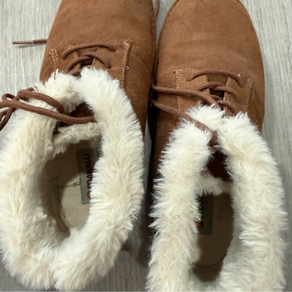 Brown Lace Up Boots with Faux Fur Lining - Picture 5 of 5